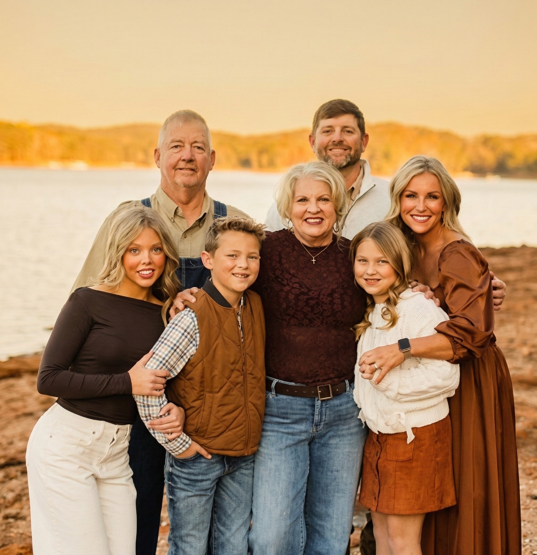 The Potts family — three generations by the lake
