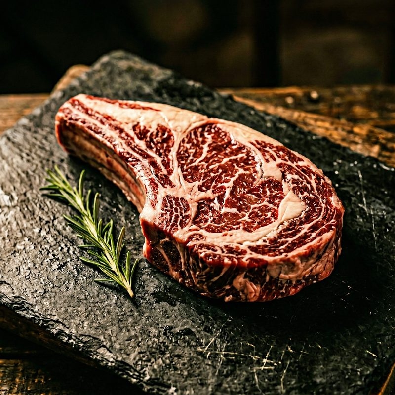 Premium bone-in ribeye steak